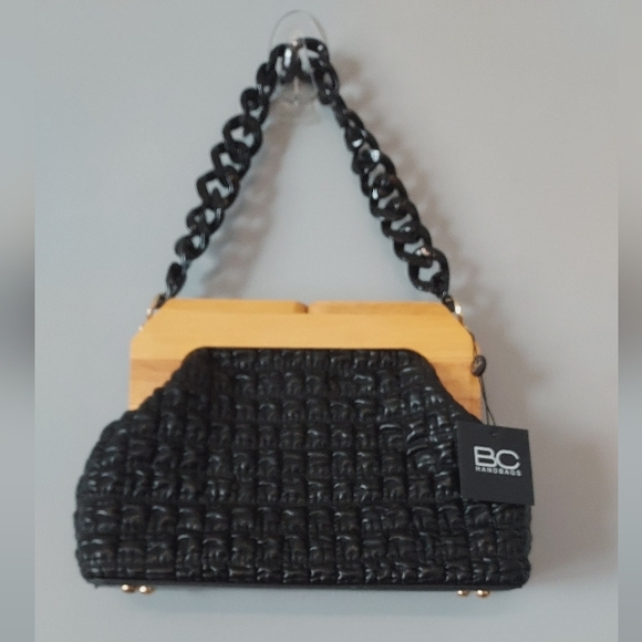 BC Handbags Quilted Wooden And Removable Shoulder Chain Handbag - Picture 2 of 11